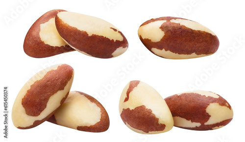 Set of delicious brazil nuts cut out