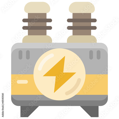 power transformer flat icon
