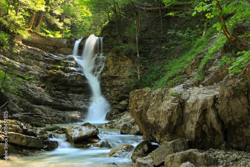 Close-up of the Jenbach waterfalls in Bavaria  long exposure
