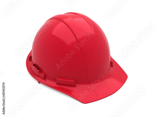 3d render Red safety helmet (clipping path)