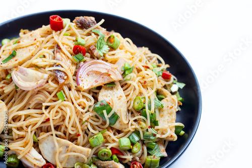 Fermented rice flour noodles spicy salad