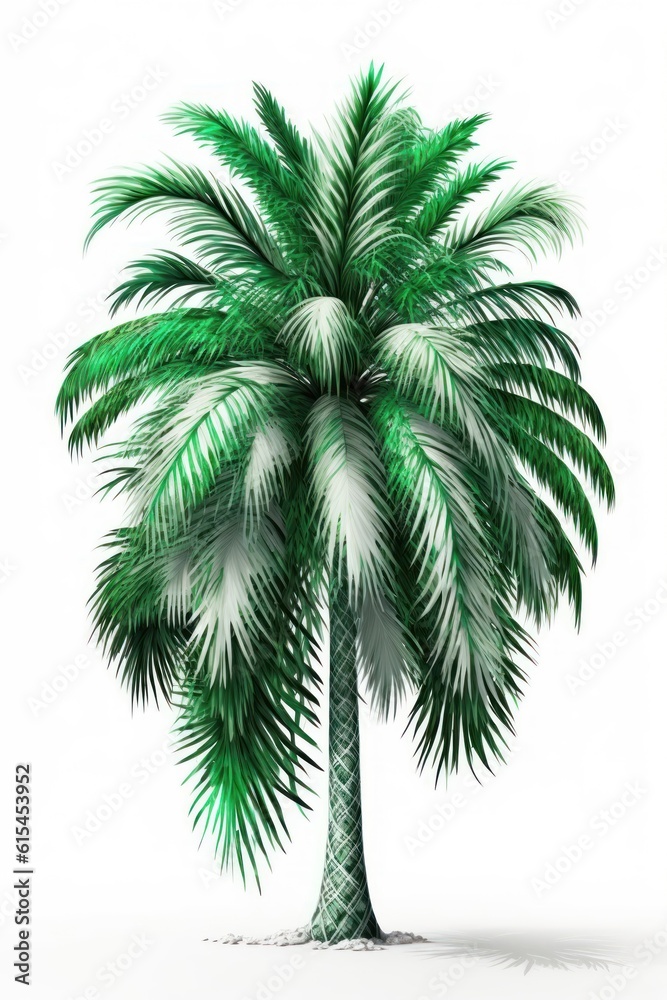 Fototapeta premium Green palm tree isolated on white background