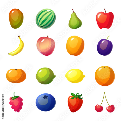 set of fruit icons