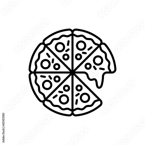 Pizza icon in vector. Illustration