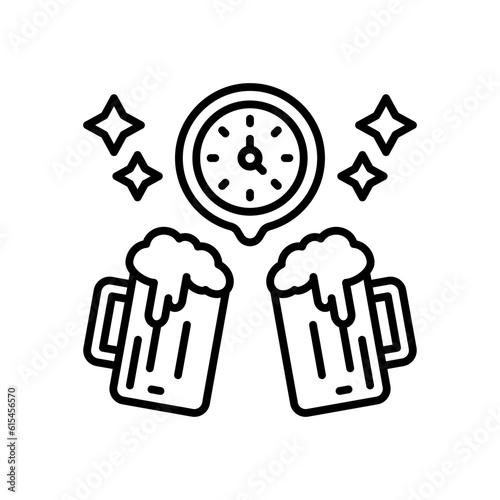 Happy Hour icon in vector. Illustration