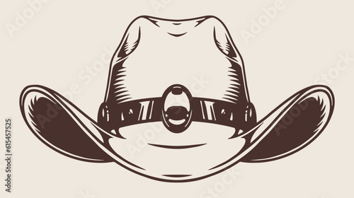 Cowboy hat vintage sticker monochrome