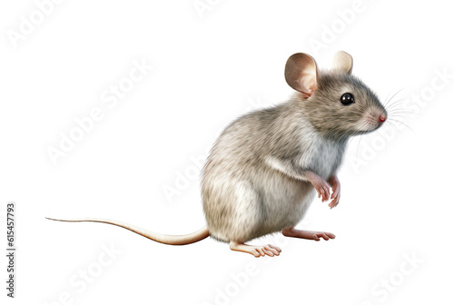Side View of a Mouse Isolated, generative ai, Isolated on White and PNG Transparent Background