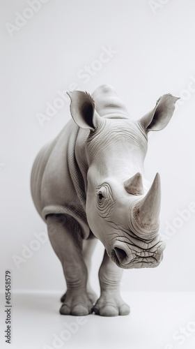 Rhino in White: Power and Elegance. Generative AI
