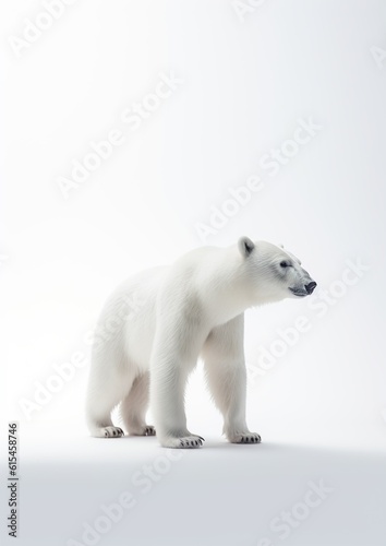 White Polar Bear: Minimalistic Elegance of Arctic Majesty. Generative AI