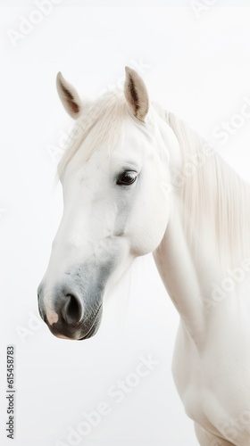 Elegant Grace  Minimalistic Portrait of a Majestic Horse. Generative AI.