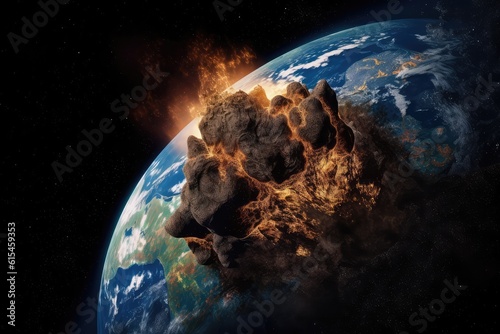 Obraz na plátně Earth hit by meteorite