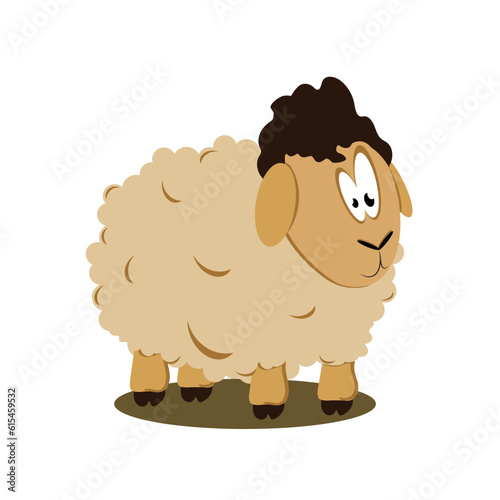 Vector illustration of a cartoon sheep