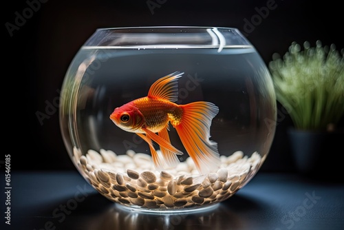 Wallpaper Mural Beautiful small goldfish in a round aquarium. Torontodigital.ca