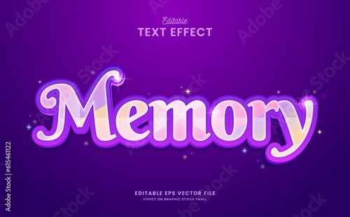 decorative colorful memory editable text effect vector design