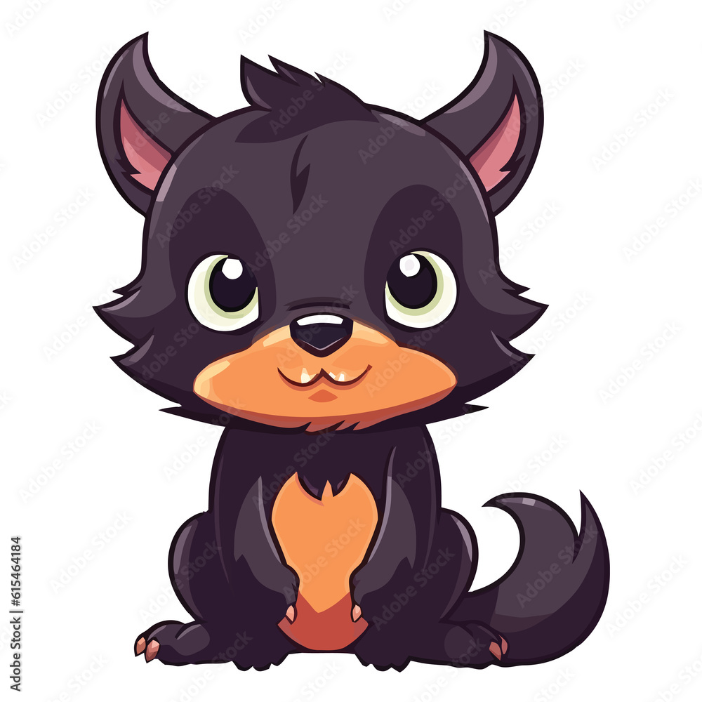 Playful Tasmanian Delight: Cute Tasmanian Devil in a Charming 2D Illustration