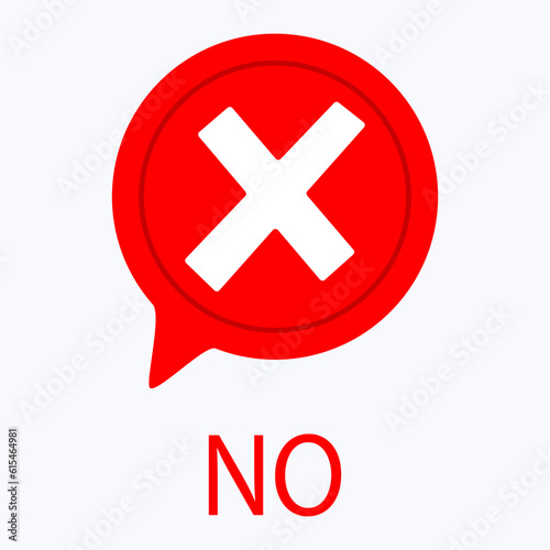 Cross Mark with No. Rejection symbol, disagreement indication, disapproval emblem, denial icon. Vector line icon for Business