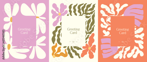 Groovy flowers vector art for postcard, greeting card, wall art, banner, background