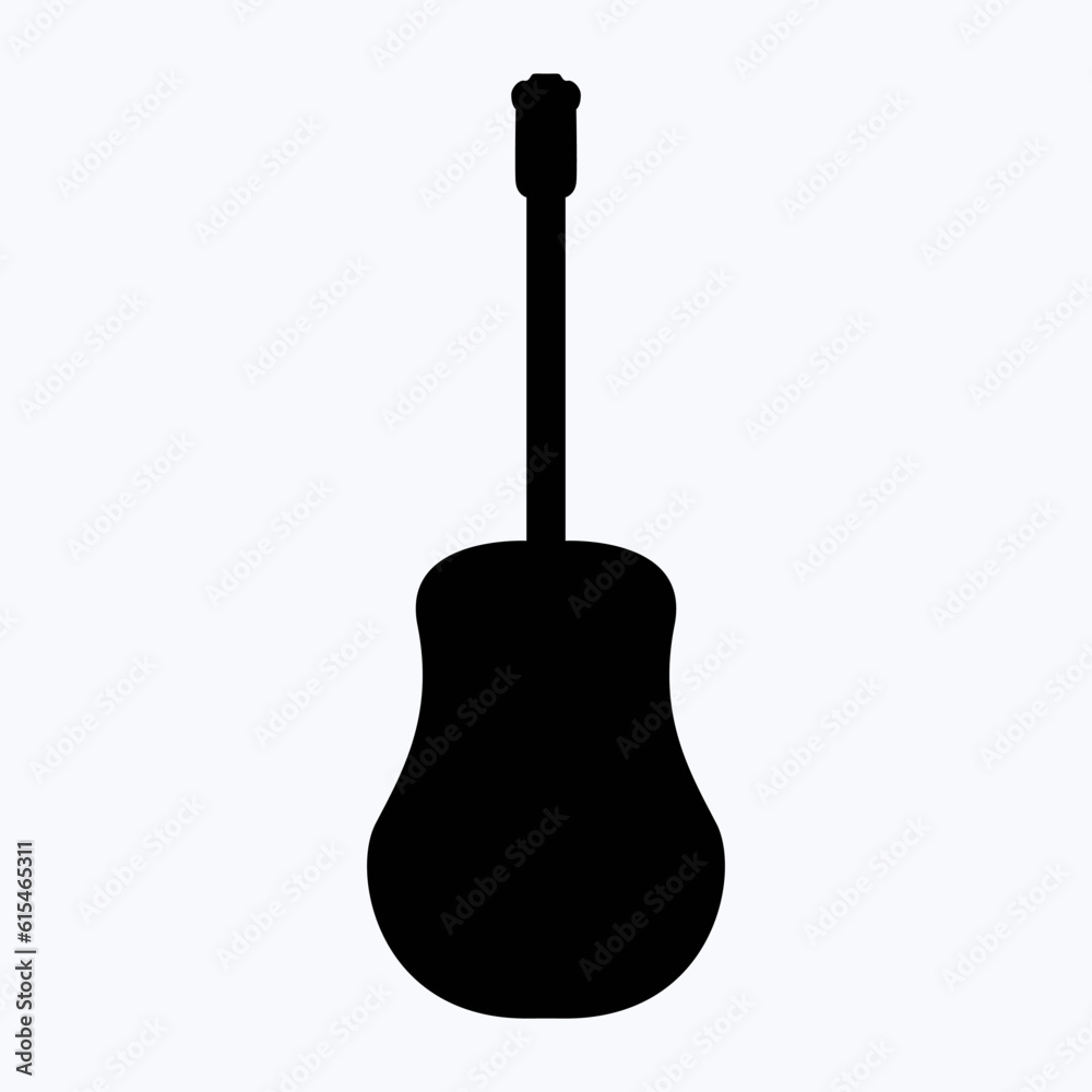 Acoustic Guitar. Wooden instrument, resonant sound, strings vibrating, rhythmic chords, acoustic music. Vector line icon for Business and Advertising Acoustic Guitar. Wooden instrument, resonant sound, strings vibrating, rhythmic chords, acoustic music. Vector line icon for Business and Advertising