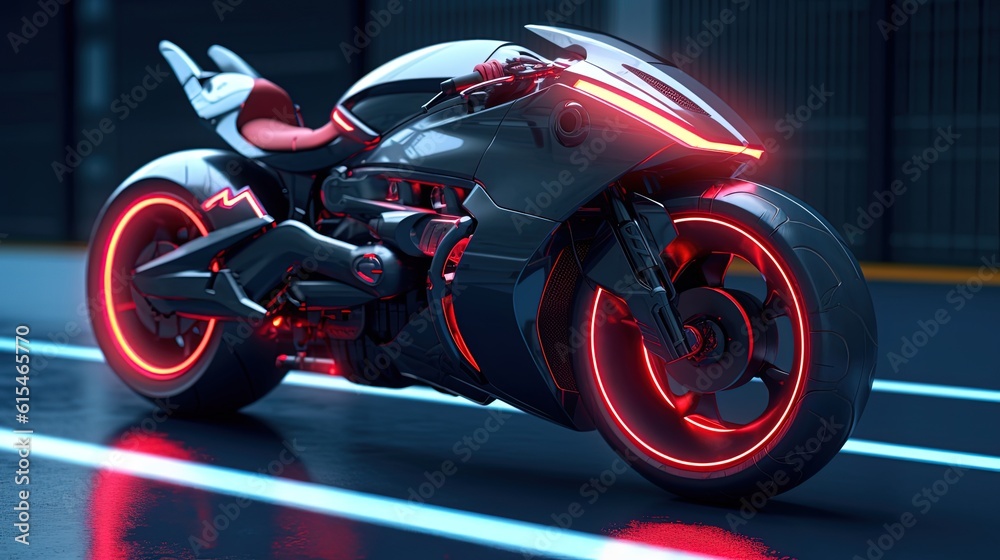 futuristic motor bike design, Generative Ai