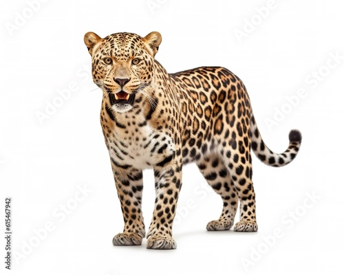 leopard on a white background  wild animals