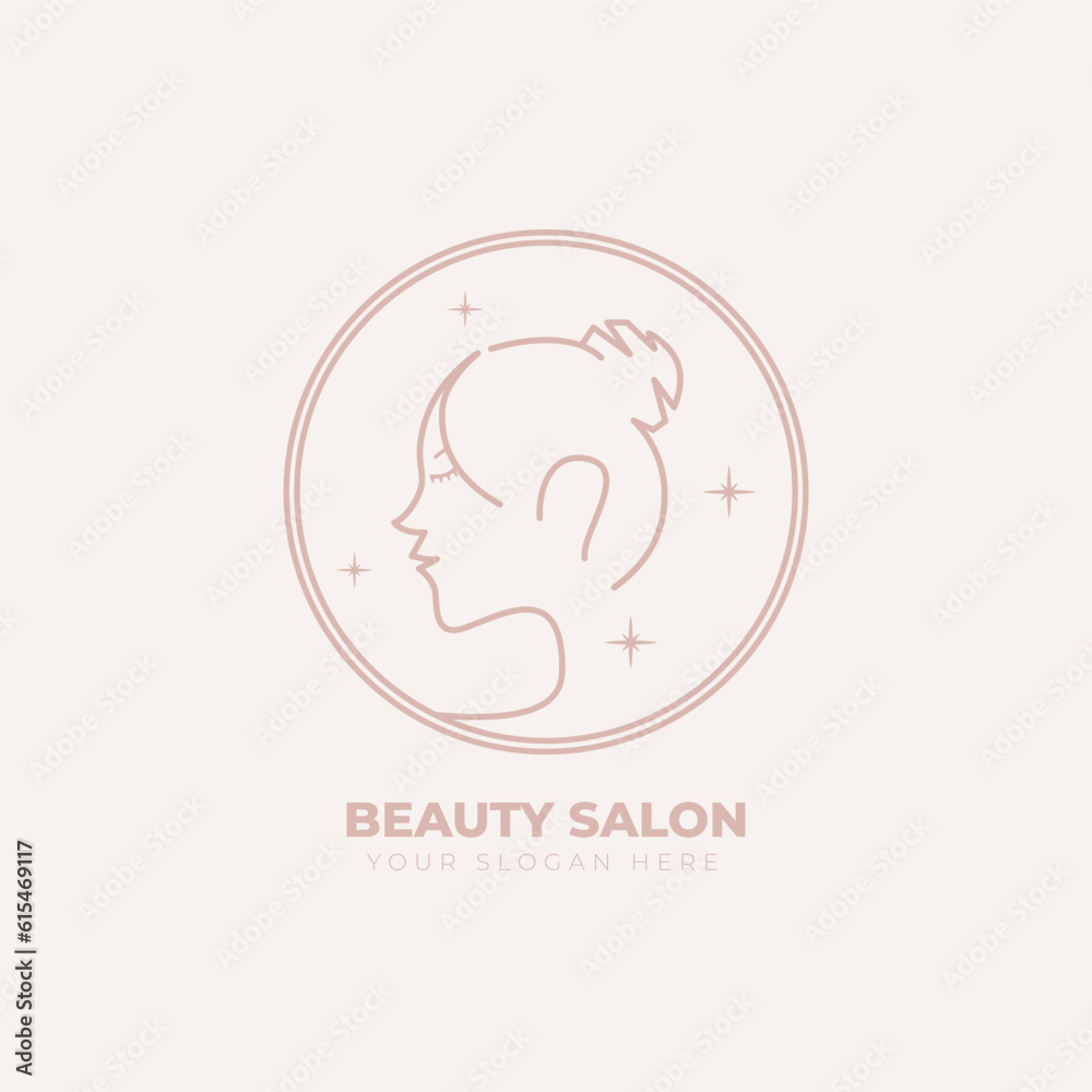Beauty salon logo line art Beauty salon logo line art