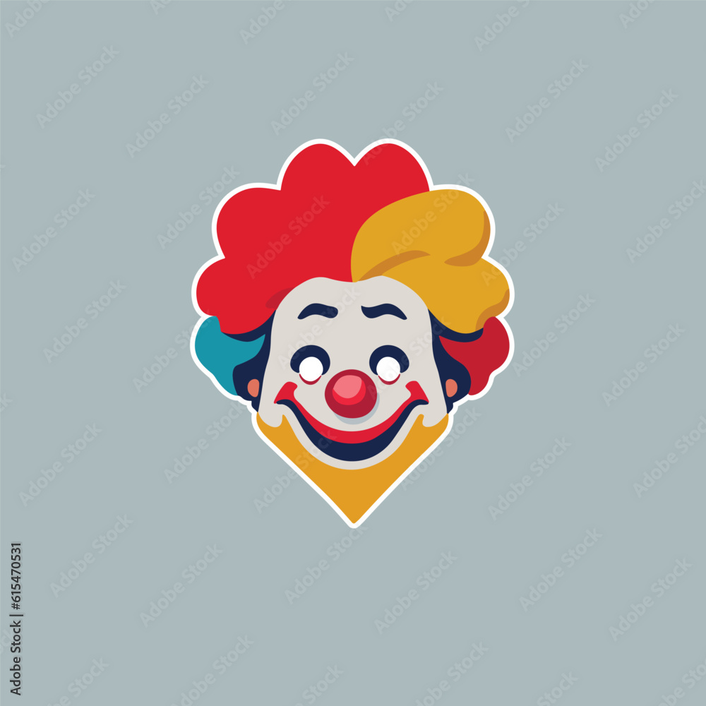 Illustration of clown head, can be use as logo 
