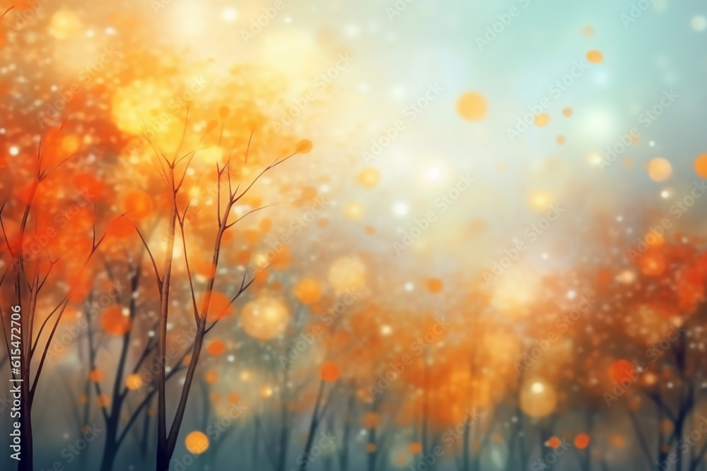 A blurred autumn, windy sky abstract background with bokeh glow, Illustration. AI generative A blurred autumn, windy sky abstract background with bokeh glow, Illustration. AI generative