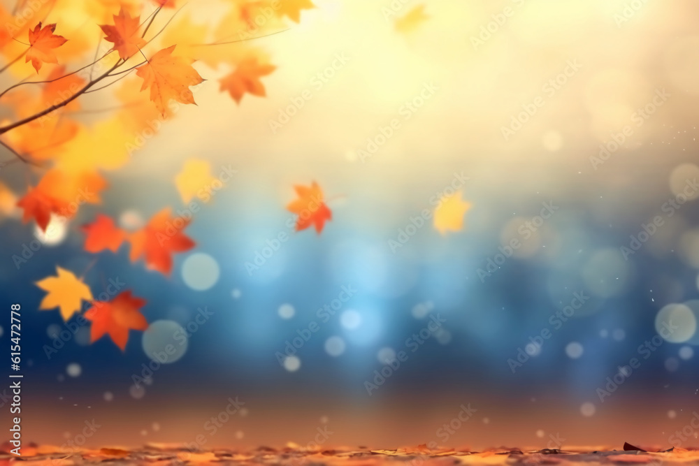 A blurred autumn, windy sky abstract background with bokeh glow, Illustration. AI generative A blurred autumn, windy sky abstract background with bokeh glow, Illustration. AI generative