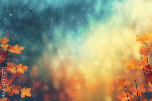 A blurred autumn, windy sky abstract background with bokeh glow, Illustration. AI generative