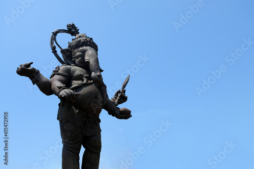 The ancient Ganesha statue or ancient Ganesha image on isolated background 