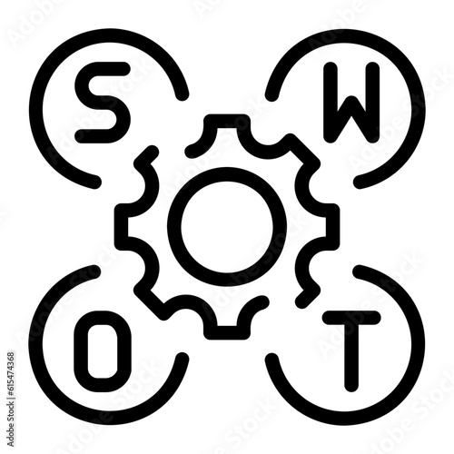 swot analysis line icon