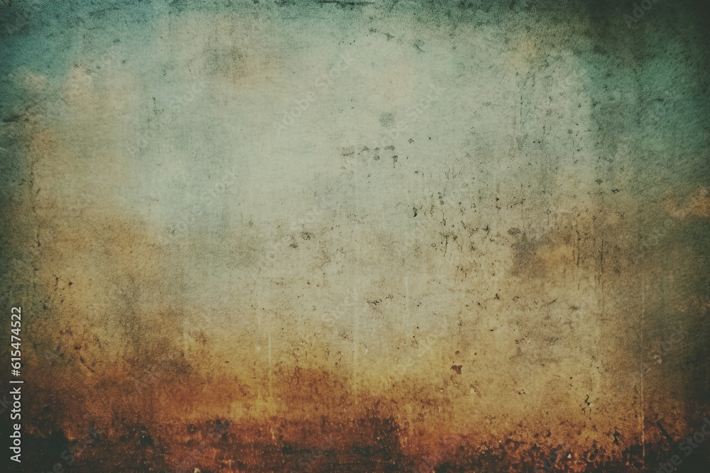 Vintage distressed old paper canvas texture film grain, dust and scratches texture with vignette border background for design backdrop or overlay design