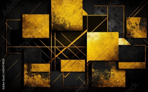 modern canvas wallpaper scratching background. golden squares and lines
