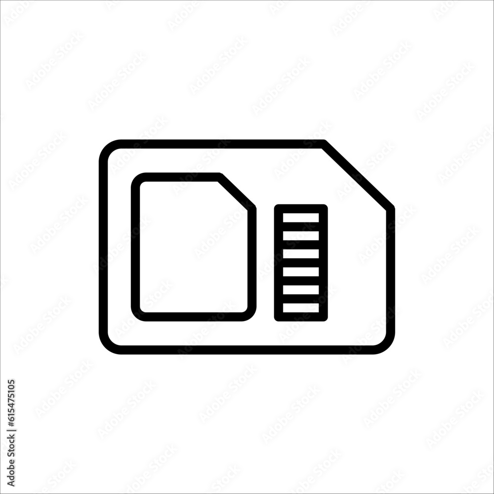 sim card icon. sim card icon vector for web design, UI, app isolated on white background. sim card icon. sim card icon vector for web design, UI, app isolated on white background.
