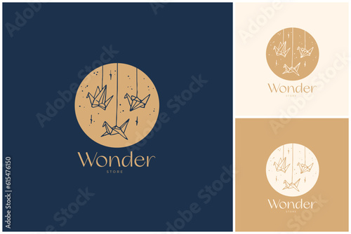 Hand Drawn Logo dedisgn, Bauty logo, Floral logo, Minimal logo, hand drawn illustration, logo elements, paper bird logo, origami