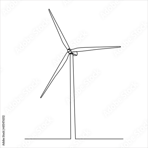 windmill continuous line drawing