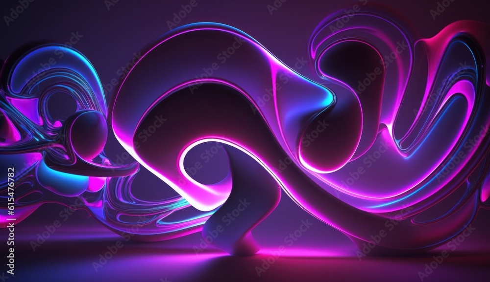 abstract pink blue neon background, unfocused curvy glowing lines and bokeh lights, ultraviolet wallpaper