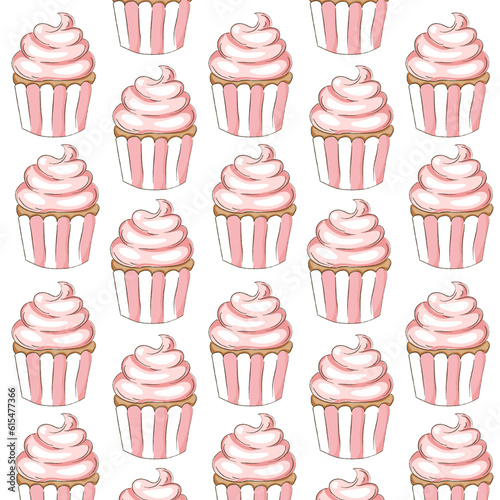 seamless cupcake pattern