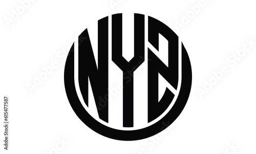 NYZ shield with round shape logo design vector template | monogram logo | abstract logo | wordmark logo | lettermark logo | business logo | brand logo | flat logo. photo