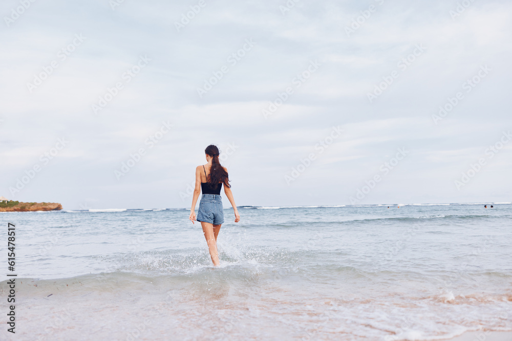 beach woman running smile lifestyle summer sunset sand sea young travel beach woman running smile lifestyle summer sunset sand sea young travel