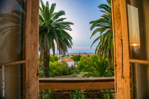 View through the window of Villa le Reve, where Henri Matisse lived 1943-1949 in Vence, France; Vence, French Riviera, France photo