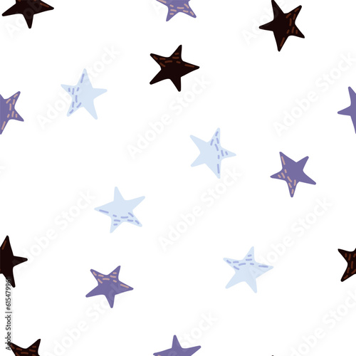 Cute stars seamless pattern in doodle style. Constellation wallpaper