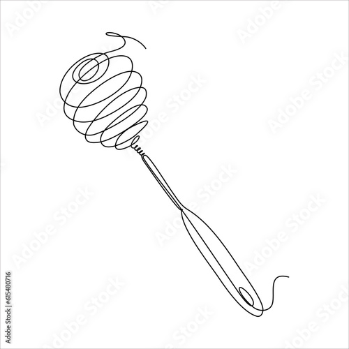 continuous line drawing of egg beater