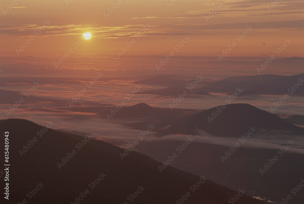 Sunrise view of the Adirondacks from atop White Face Mountain, New York, USA; New York, United States of America Sunrise view of the Adirondacks from atop White Face Mountain, New York, USA; New York, United States of America