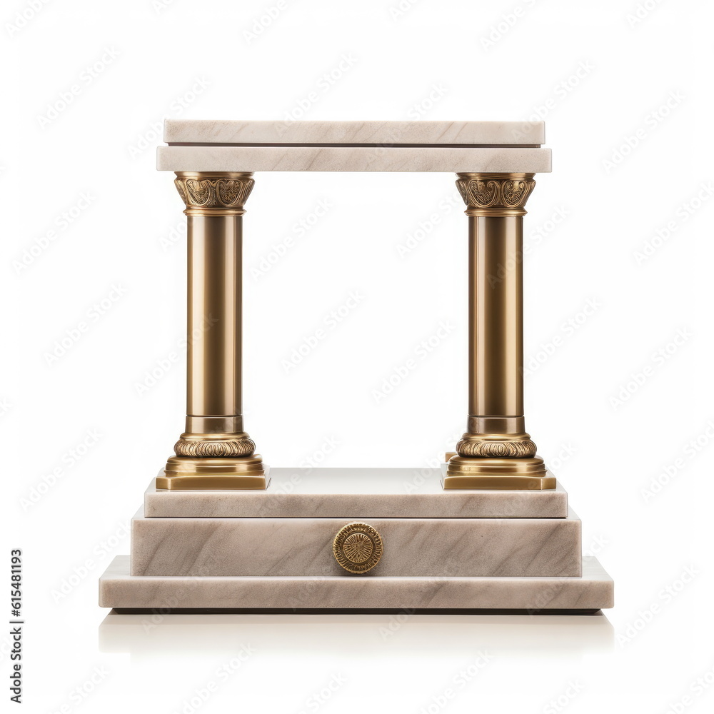 Golden Classical Column on a Pedestal generative AI
