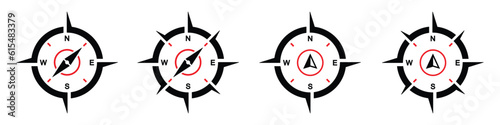 Compass icon set. Wind rose icon, Vector illustration