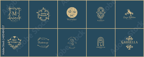 Hand drawn logo pack, Logo pack, Minimal logo design, premade logo, elements, drawing, illustration, emblem