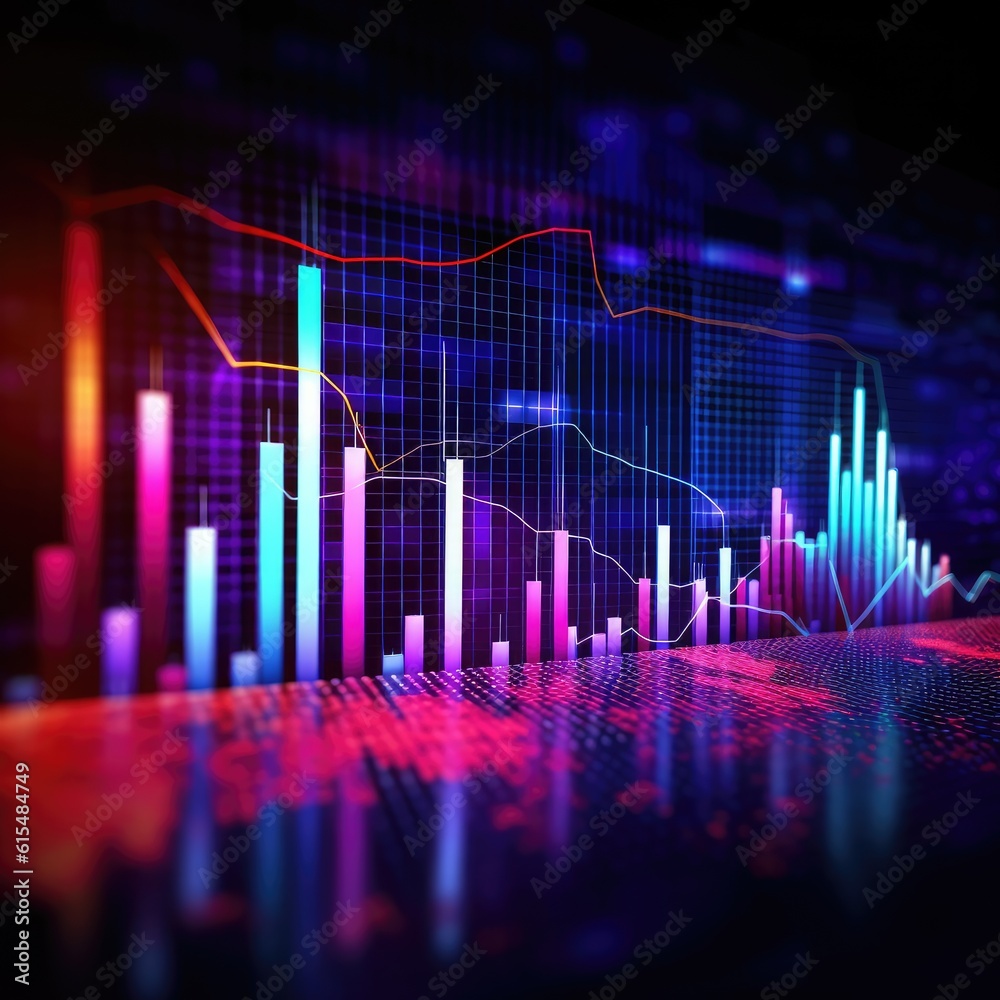 glowing forex chart backdrop with grid. Invest and trade concept glowing forex chart backdrop with grid. Invest and trade concept