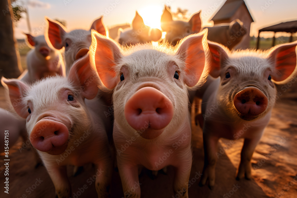 pig and piglet selfie ai generated art pig and piglet selfie ai generated art