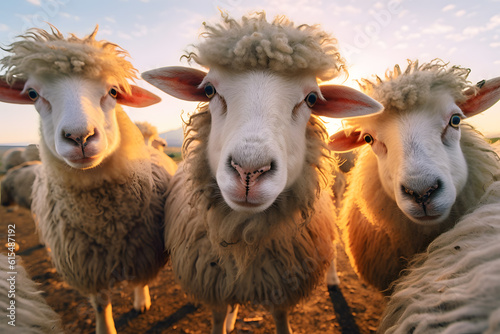 sheep and lambs livestock funny selfie ai generated art